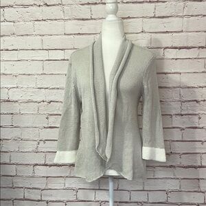 Wooden Ships Open Knit Open Front Cardigan Medium